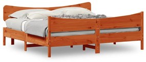 vidaXL Cama sem colchão 180x200 cm pinho maciço castanho-mel