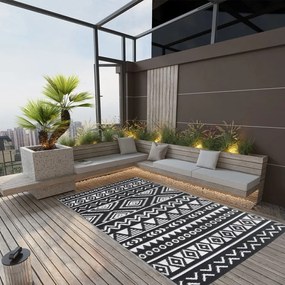 Tapete de exterior 160x230 cm ARAKIL PP preto