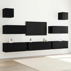 vidaXL Conjunto de Armário de TV 7 pcs Carvalho preto 100 x 30 x 30 cm