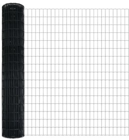 Cerca Euro com 7 Postes 1.5x10 m Aço Galvanizado Cinzento