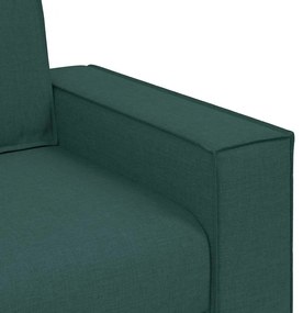 Conjunto de Sofá de 3 Peças com Almofadas em Tecido Verde Escuro