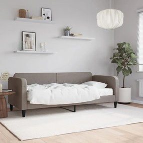 Sofá-cama com colchão 80x200 cm tecido cinzento-acastanhado