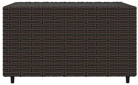3 pcs conjunto lounge jardim c/ almofadões vime PE castanho