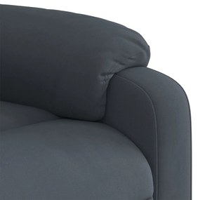 Poltrona reclinável elevatória elétrica veludo cinzento-escuro