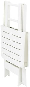 Mesa de jardim dobrável 79x72x70 cm plástico branco