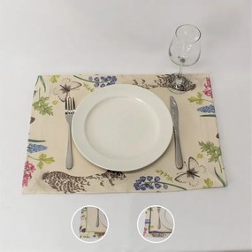 Individual e Caminho de Mesa Coelho da Páscoa Bege