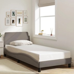 Estrutura de cama c/ cabeceira sem colchão tecido 90x190 cm