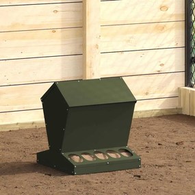 vidaXL Comedouro para galinha Verde Oliva 40 x 40 x 45 cm