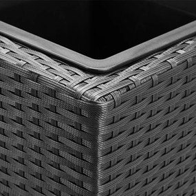 Vaso de flores Polyrattan 83x30,5x60cm Preto