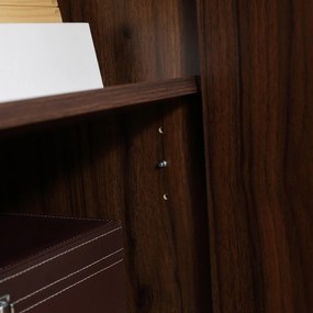 HOMCOM Aparador para Sala de Estar Aparador Buffet Moderno Móvel Auxiliar de Cozinha com 2 Portas e 3 Gavetas para Sala de Jantar Escritório 127x40x76cm Castanho Avermelhado e Preto