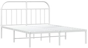 Estrutura de cama com cabeceira 183x213 cm metal branco