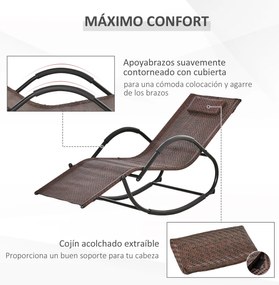 Espreguiçadeira de Exterior com Apoio para os Braços e Efeito de Vime