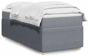 Cama com molas/colchão 90x200 cm tecido cinza-claro