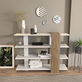 Estante Nur – Branco e Nogal – 120x90x30 cm