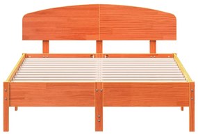 Cama sem colchão 140x190 cm pinho maciço castanho-mel