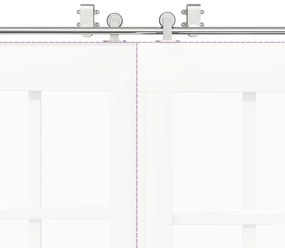 Kit ferragens p/ porta deslizante 400cm aço inoxidável prateado