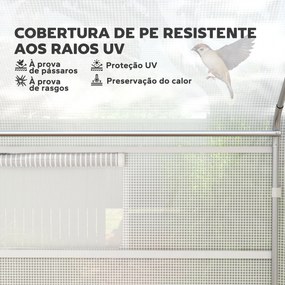 Estufa tipo Túnel 4x3x2 m Estufa de Exterior com 2 Janelas Cobertura P