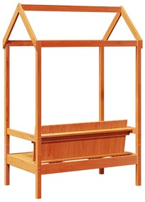 Banco com telhado 117,5x70x176,5 cm pinho maciço castanho-mel