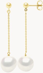 Brincos em ouro amarelo artesanais com pérolas Danielle