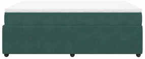 Cama com molas/colchão 140x200 cm veludo verde-escuro