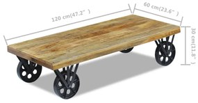 Mesa de centro madeira de mangueira 120 x 60 x 30 cm