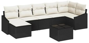 Conjunto de Jantar de Jardim de 7 Peças com Almofadas de Rattan Marrom