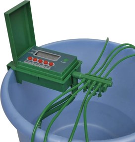 Sistema de rega automático com aspersor e temporizador