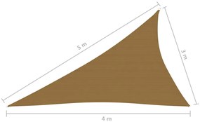 Para-sol estilo vela 160 g/m² 3x4x5 m PEAD cinzento-castanho