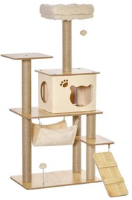 PawHut Árvore Arranhadora para Gatos Torre de Escalada com Plataformas