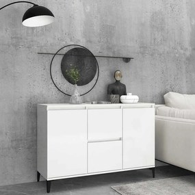 vidaXL Aparador 102x35x70 cm derivados de madeira branco brilhante