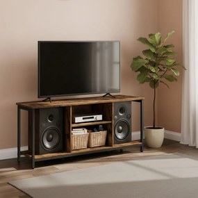 Móvel para televisão 147 x 40 x 50 cm castanho-preto
