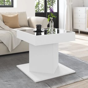 Mesa de centro c/ LEDs 50x50x45cm derivados de madeira branco