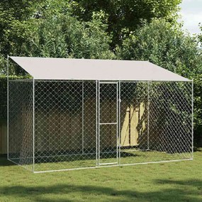 Jaula para cão Prateado 400 x 200 x 256 cm Aço Galvanizado