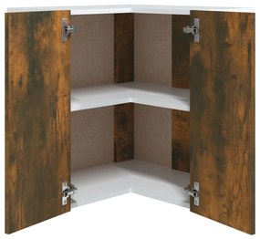 Armário canto suspenso “Lyon” derivados madeira carvalho fumado
