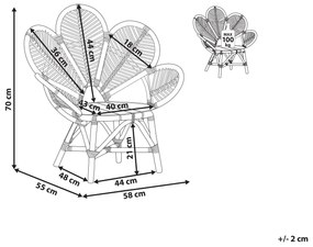 Cadeira pavão em rattan de cor natural 70 cm FLORENTINE II Beliani