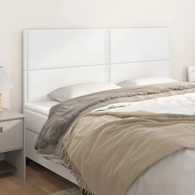 vidaXL Cabeceira de cama 4 pcs couro artificial 100x5x78/88 cm branco