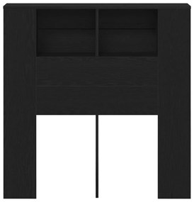 Cabeceira Armário vidaXL Preto Carvalho 100x19x104,5 cm Feita de Madei