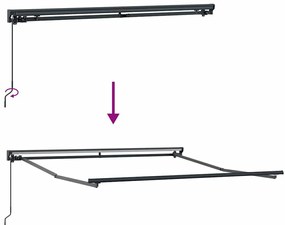 Toldo Retrátil Manual Antracite 300x250 cm Poliéster e Alumínio