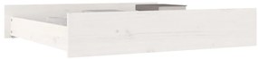 Gavetas de cama 2 pcs madeira de pinho maciça branco