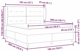Cama box com colchão verde escuro 180x200 cm em veludo