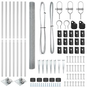 Conjunto de Postes de Cerca Conjunto de 2 Aço galvanizado
