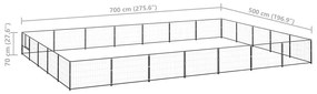 Canil para cães 35 m² aço preto