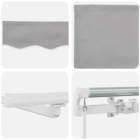 Toldo Cinza Claro Cinzento-claro 300 x 250 cm Cinzento-claro