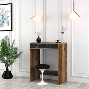 Mesa de Maquilhagem Lizbon – Nogueira/Preto/Mármore – 70x40x84,7 cm