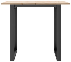 Mesa de jantar estrutura em O 80x80x75 cm pinho e aço