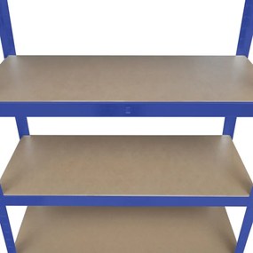 5-Layer Storage Shelf Blue Steel&amp;Madeira de engenharia