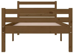 Estrutura de cama 100x200 cm madeira maciça castanho mel