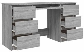 Secretária 140x50x77 cm derivados de madeira sonoma cinza
