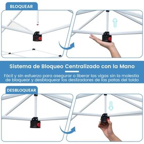 Tenda dobrável 295 x 295 cm para jardim, feiras, eventos com bolsa de transporte teto ventilado Azul