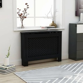 Cobertura de radiador 112x19x81,5 cm MDF preto